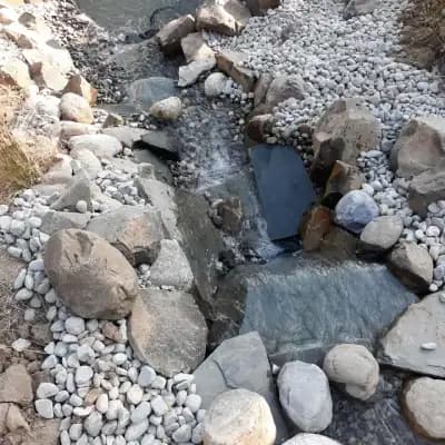 Natural stone water feature by CLR Landscape